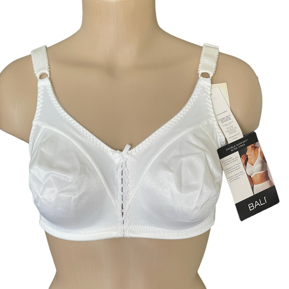 BALI Double Support Bra Wire Free Style #DF3820 White 36C